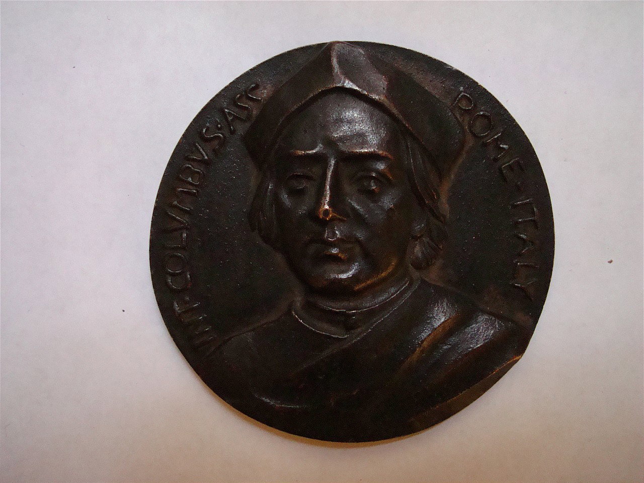 ritratto di Cristoforo Colombo, caravella (medaglia) - bottega italiana (primo q
